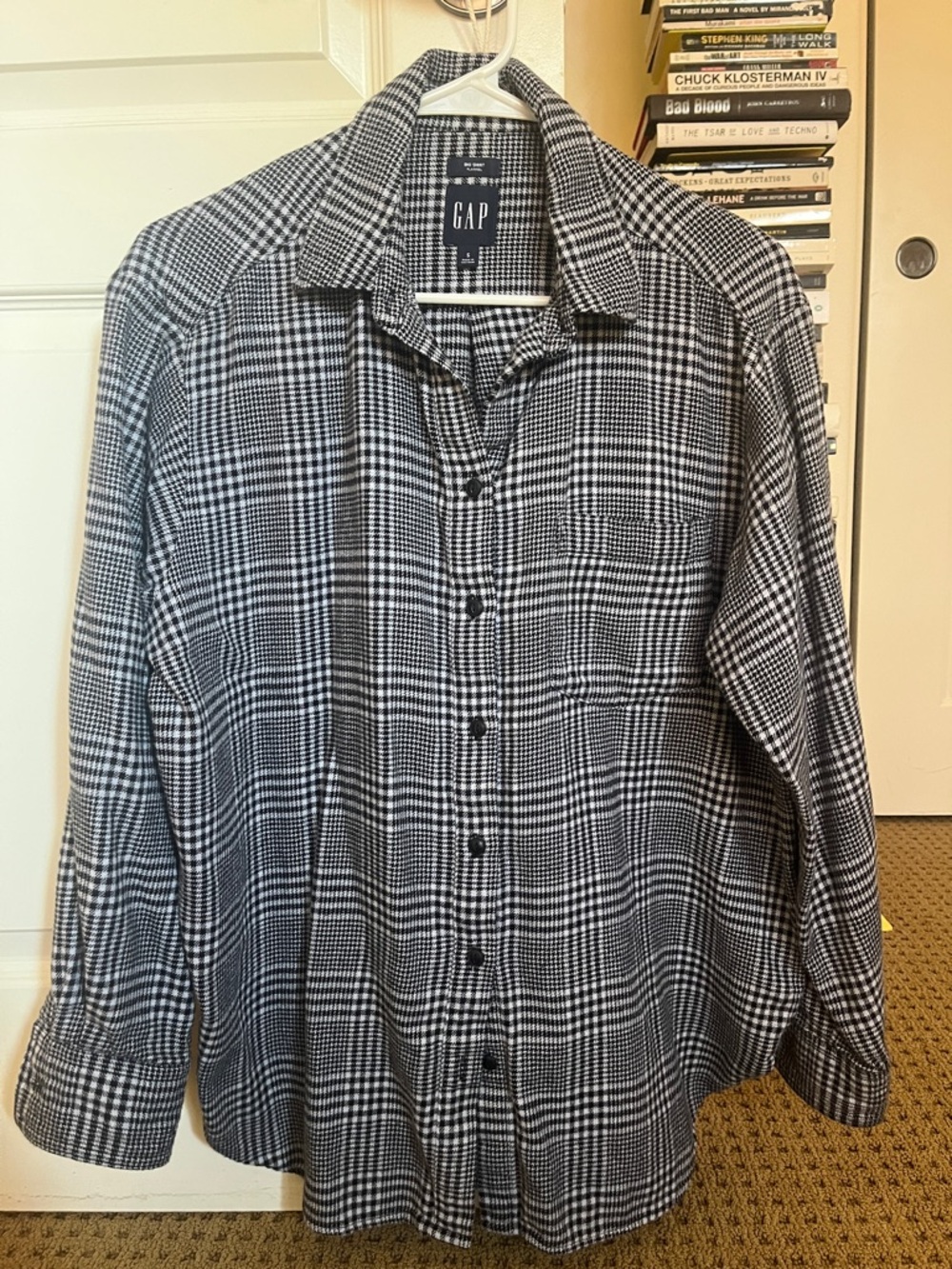 GAP houndstooth flannel big shirt - S